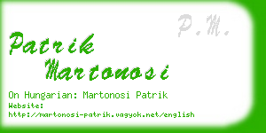 patrik martonosi business card